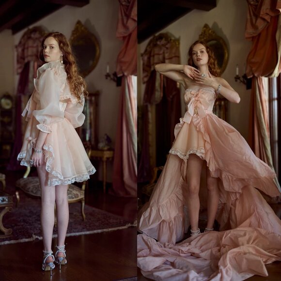 Selkie Pumpkin Froth Cake Shop Asymmetrical Mini Dress NWT - Picture 6 of 10